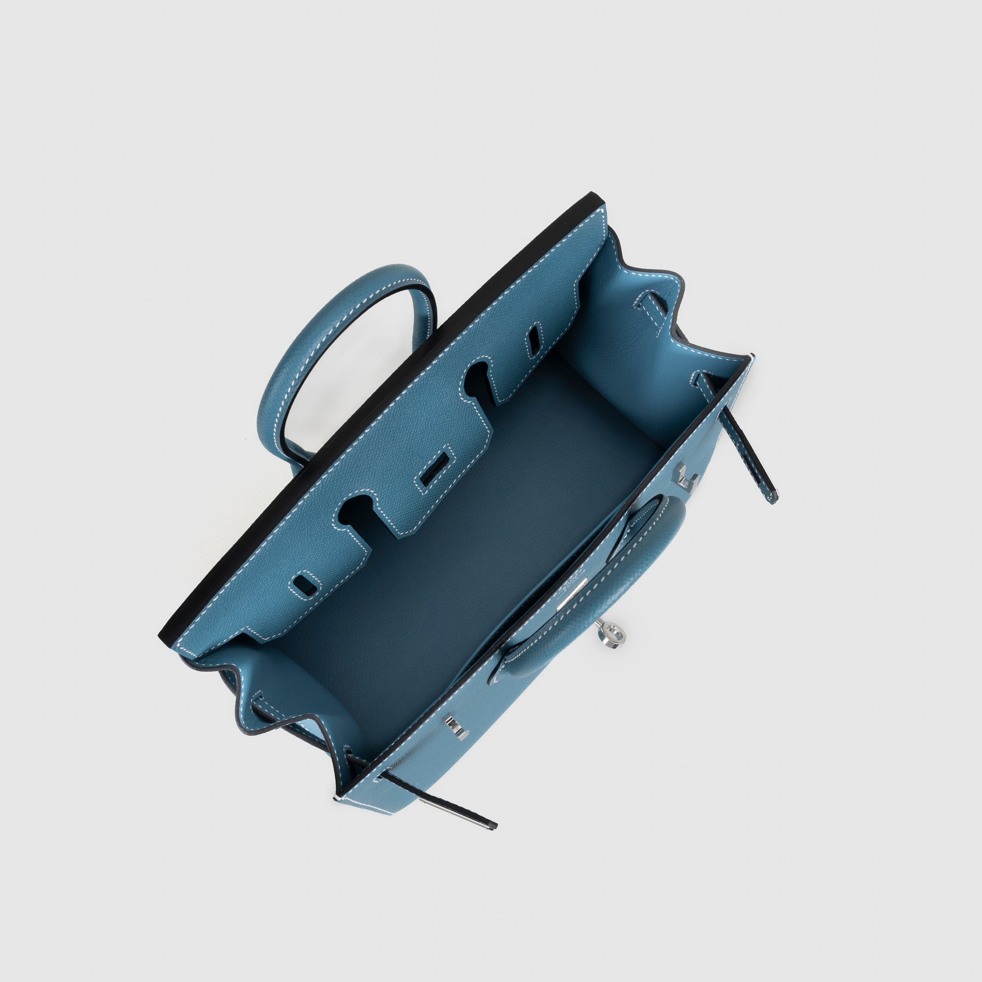 BIRKIN 25 (SELLIER SHAPE) EPSOM LEATHER BLEU JEAN WITH PALLADIUM HARDWARE (PHW)