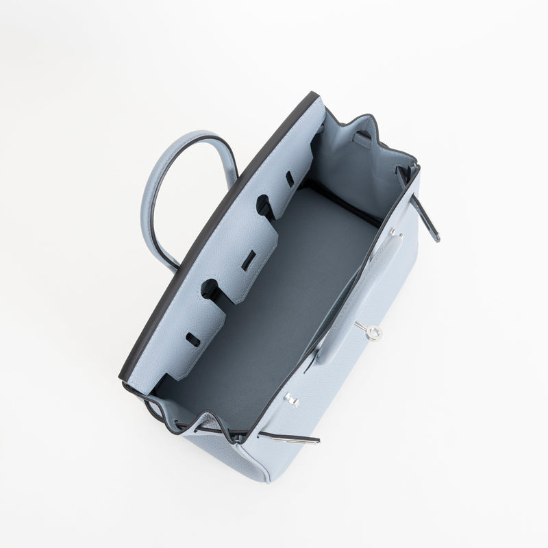 BIRKIN 25 TOGO LEATHER BLEU LIN WITH PALLADIUM HARDWARE (PHW)