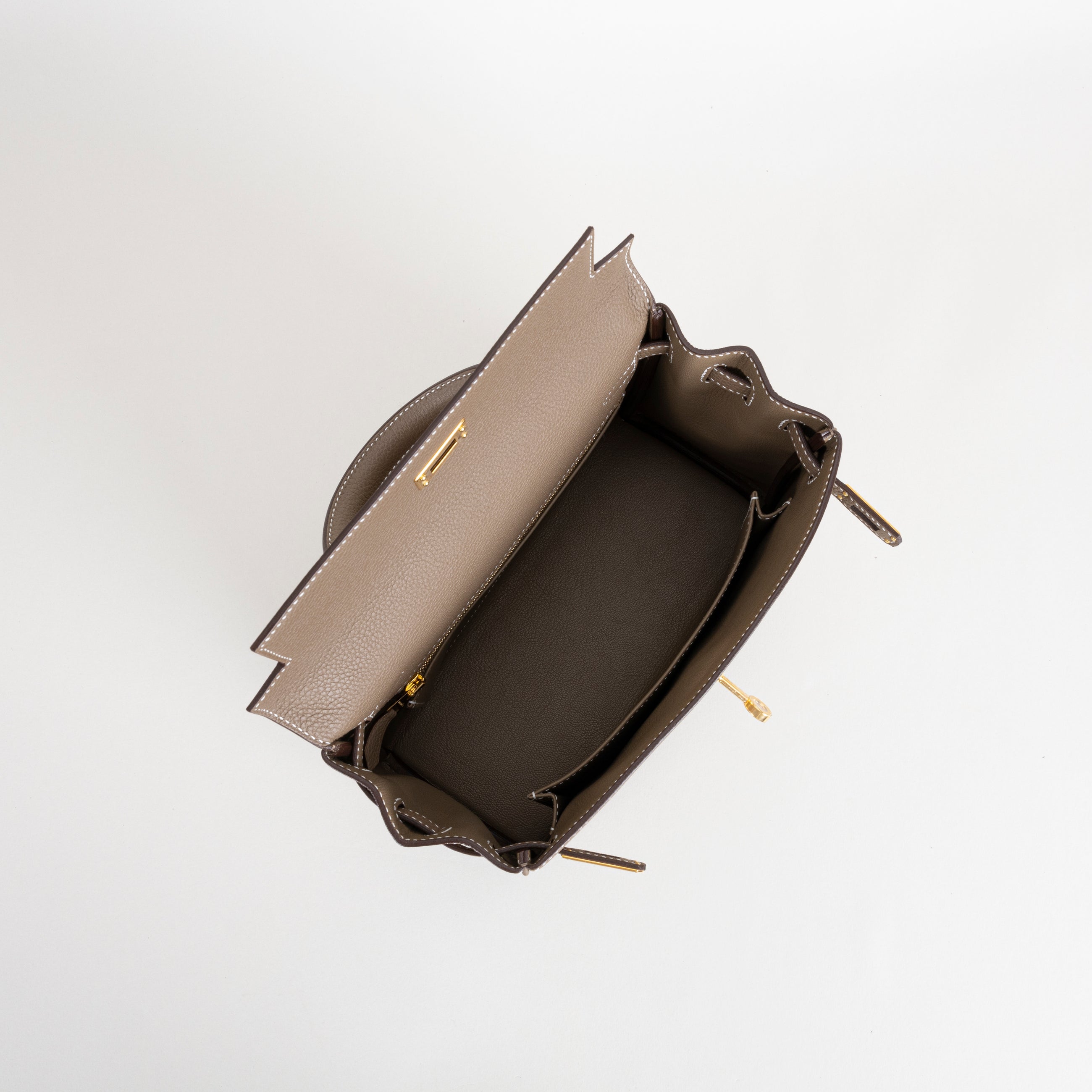 KELLY 25 TOGO LEATHER ETOUPE WITH GOLD HARDWARE (GHW)