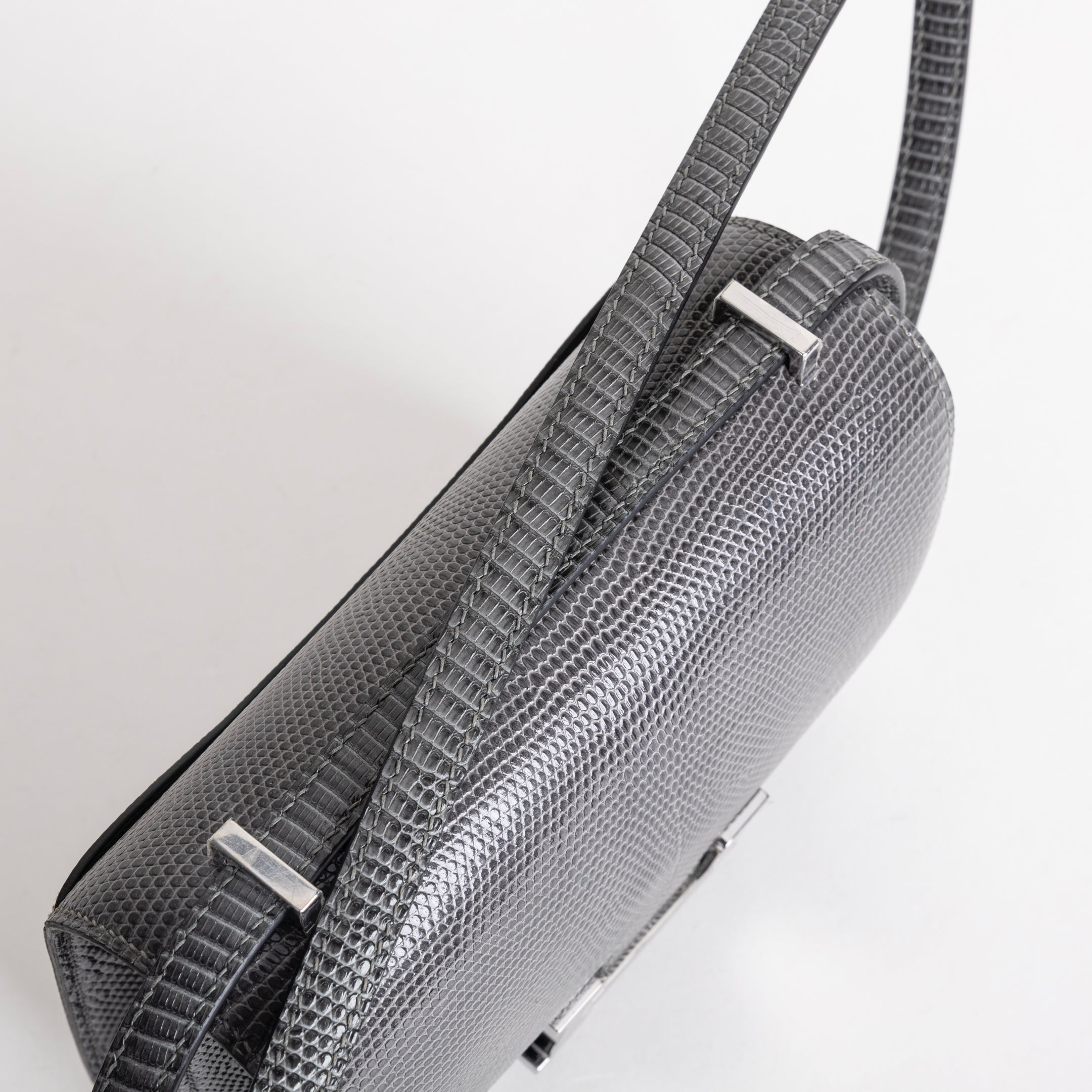 CONSTANCE 18 (MINI) LIZARD LEATHER GRIS FONCE WITH PALLADIUM HARDWARE (PHW)