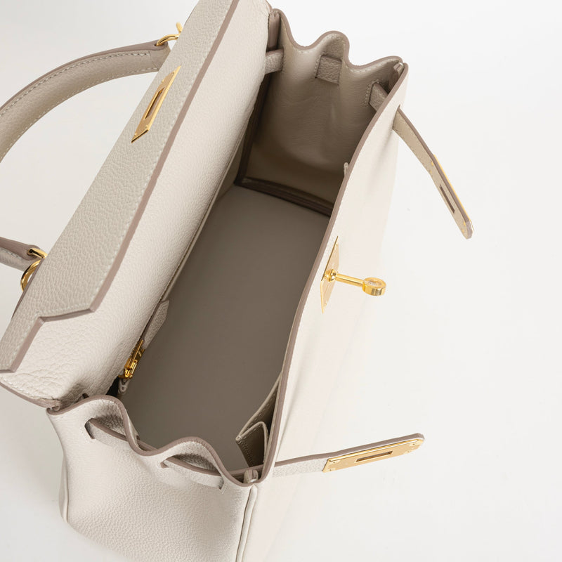 KELLY 28 TOGO LEATHER CRAIE WITH GOLD HARDWARE (GHW)