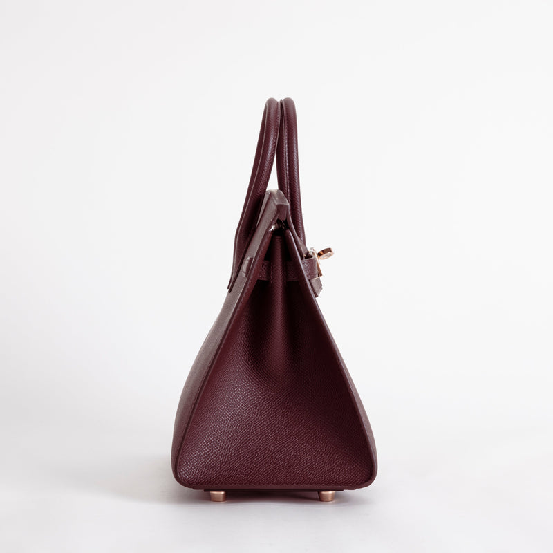 BIRKIN 25 EPSOM LEATHER (SELLIER SHAPE) ROUGE SELLIER WITH ROSE GOLD HARDWARE (RGHW)