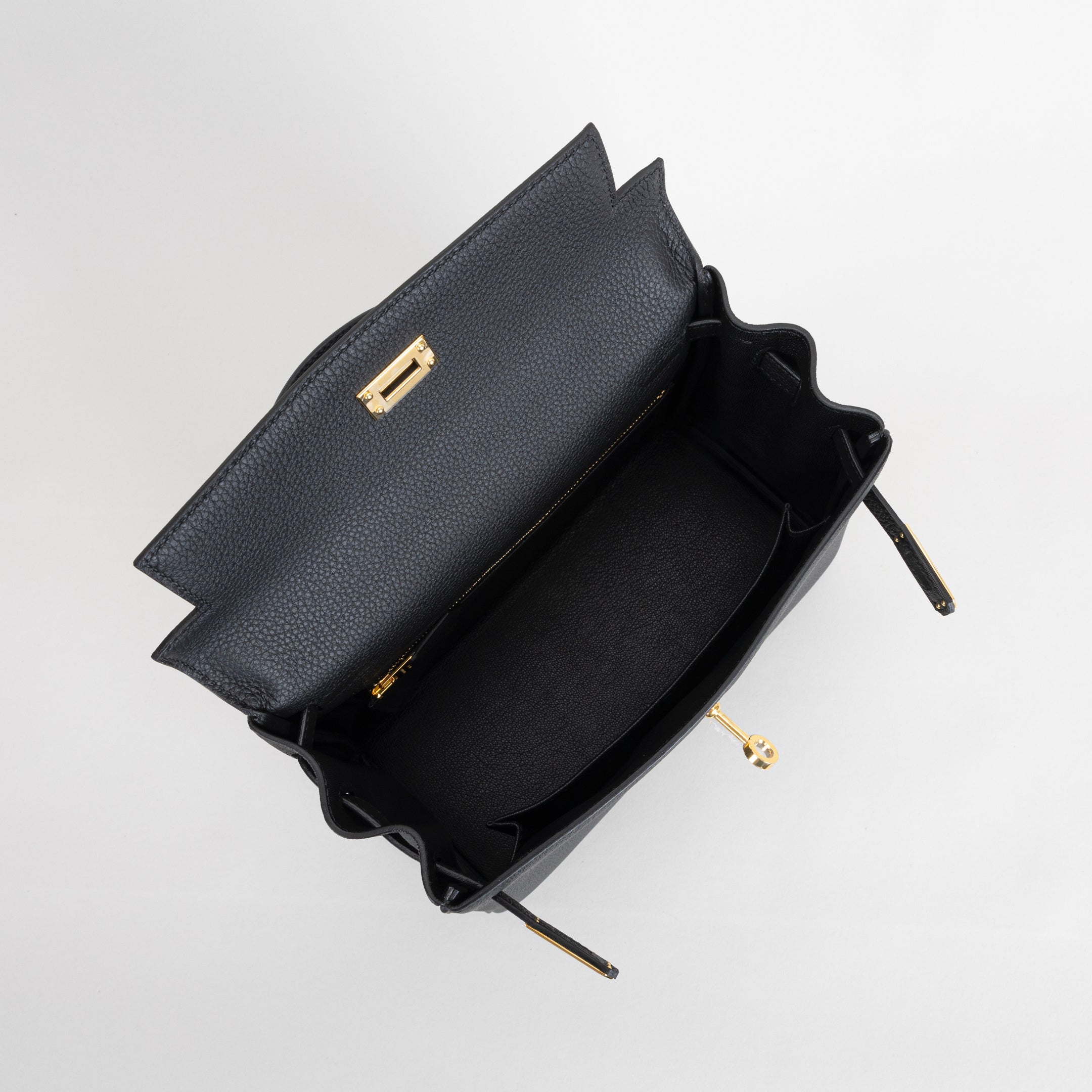 KELLY 25 TOGO LEATHER NOIR (BLACK) WITH GOLD HARDWARE (GHW)