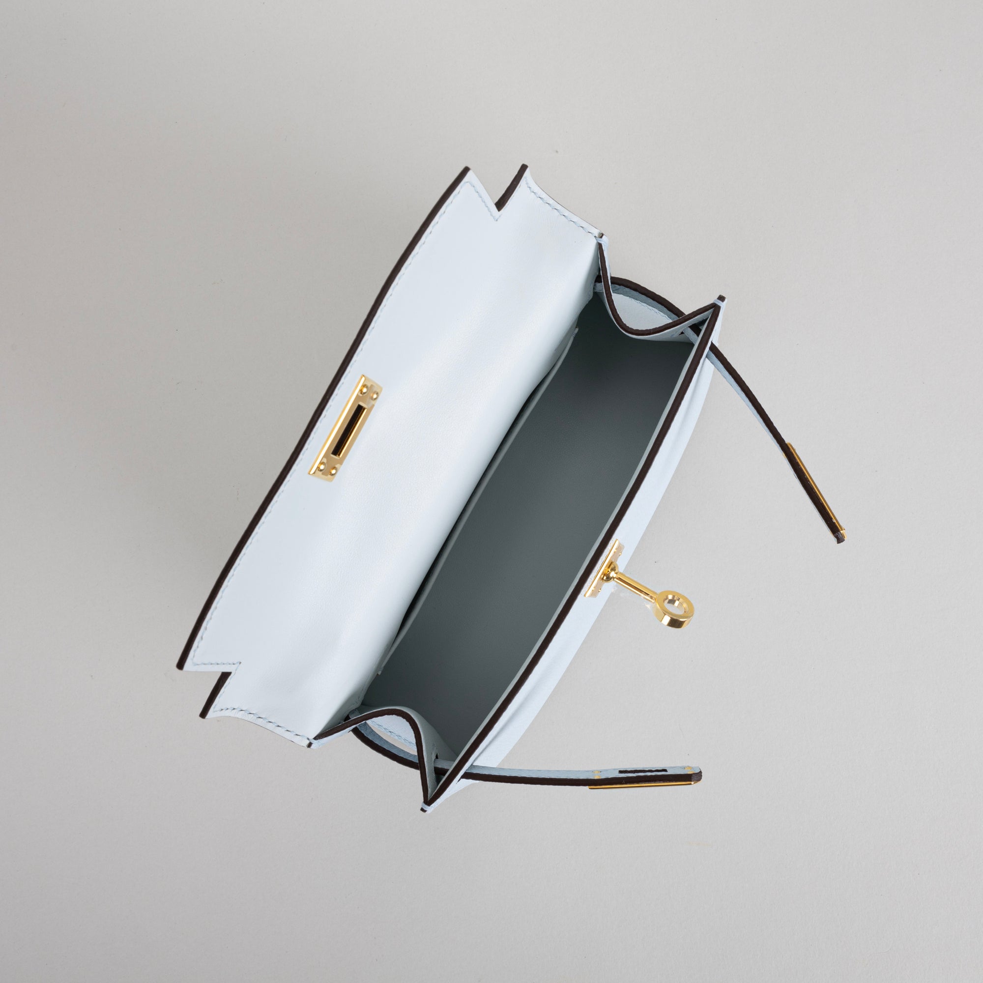 MINI KELLY II (20) EPSOM LEATHER BLEU BRUME WITH GOLD HARDWARE (GHW)