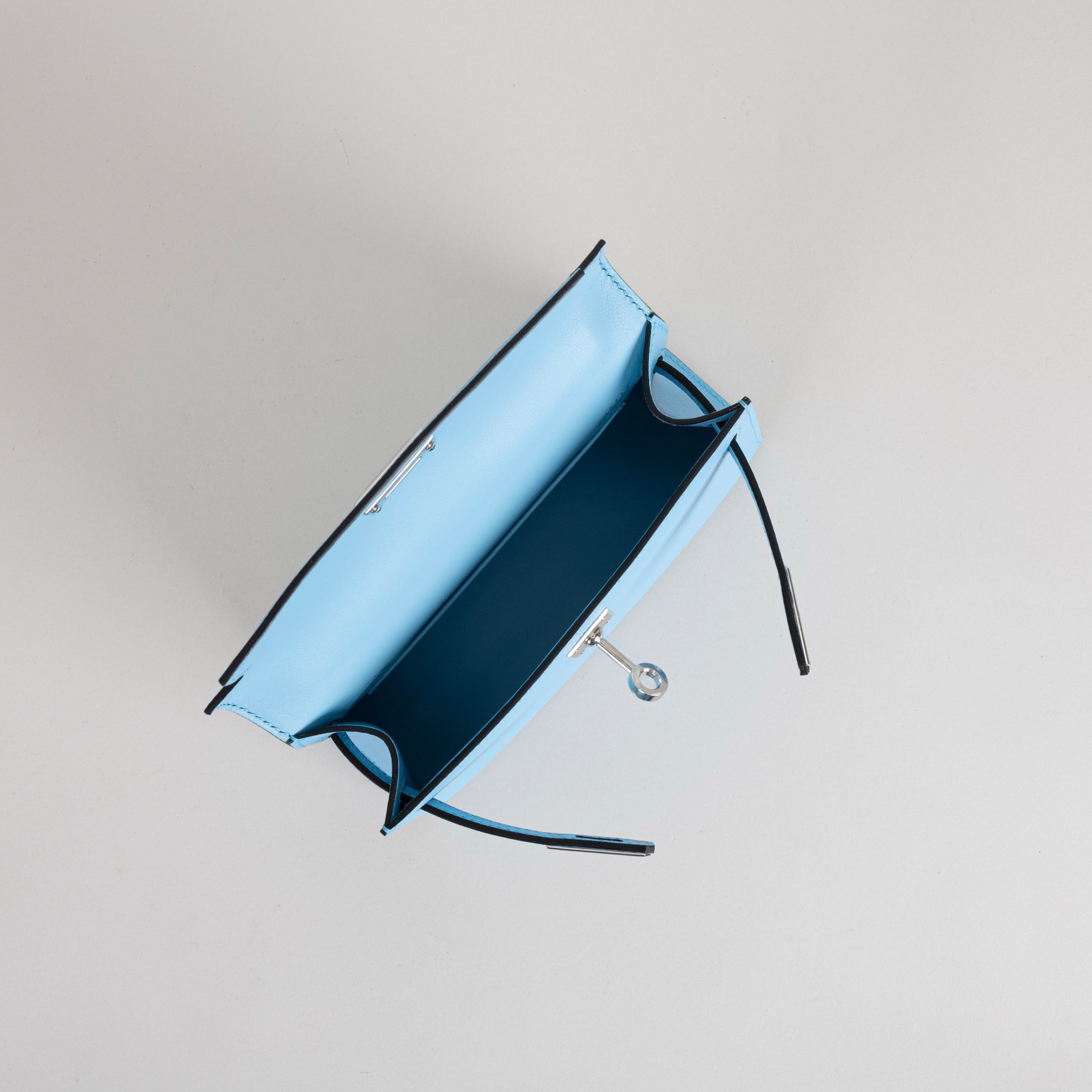 MINI KELLY II (20) EPSOM LEATHER CELESTE WITH PALLADIUM HARDWARE (PHW)