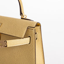 MINI KELLY II (20) CHEVRE LEATHER METALLIC DORE WITH GOLD HARDWARE (GHW)