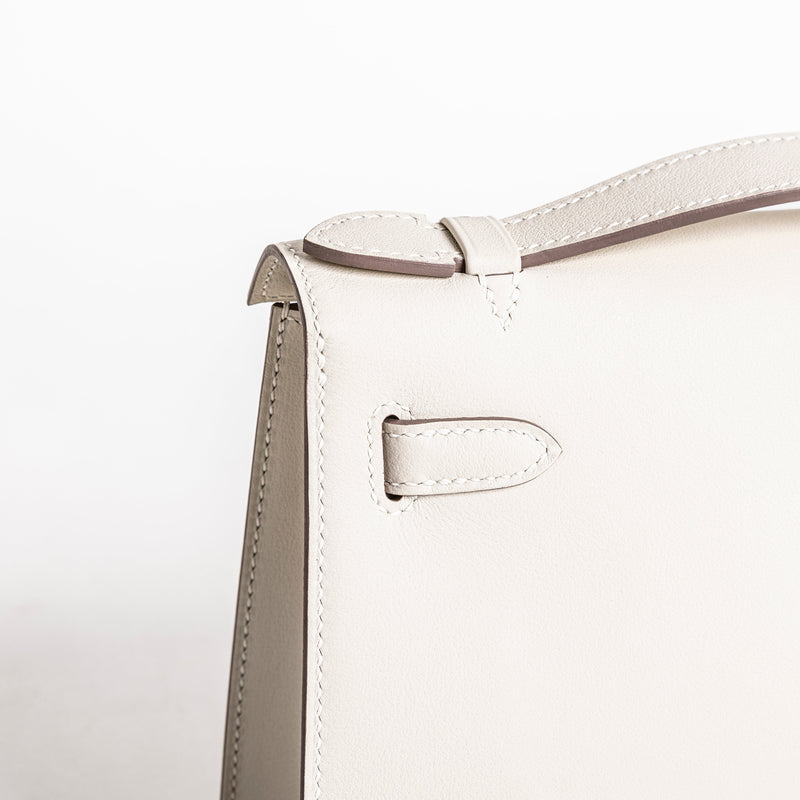 KELLY POCHETTE SWIFT LEATHER CRAIE WITH GOLD HARDWARE (GHW)