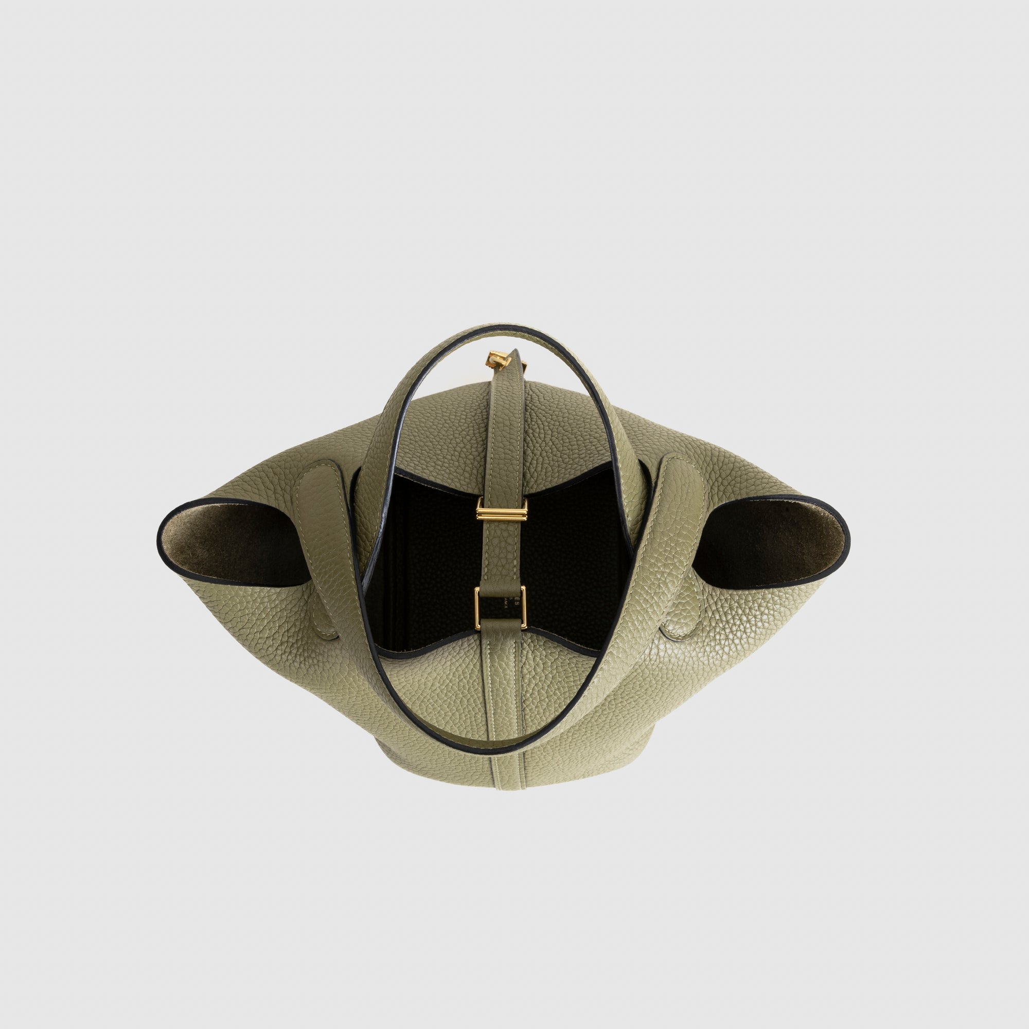 PICOTIN 18 LOCK CLEMENCE LEATHER VERT OLIVE WITH GOLD HARDWARE (GHW)