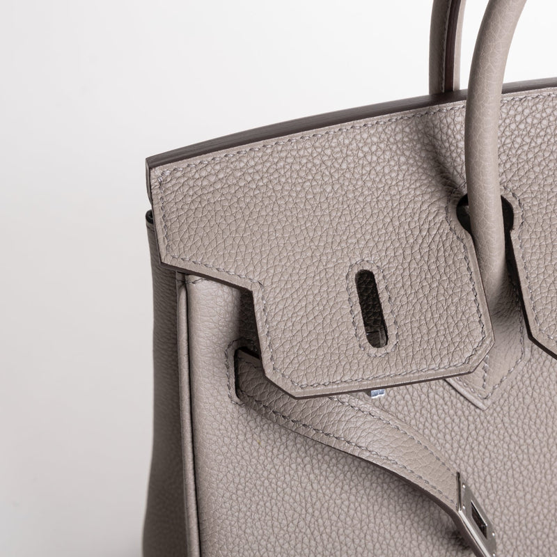 BIRKIN 25 TOGO LEATHER GRIS ASPHALTE WITH PALLADIUM HARDWARE (PHW)