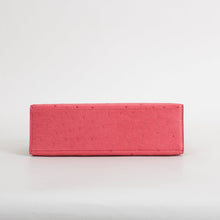 KELLY POCHETTE OSTRICH LEATHER ROSE TYRIEN WITH GOLD HARDWARE (GHW)