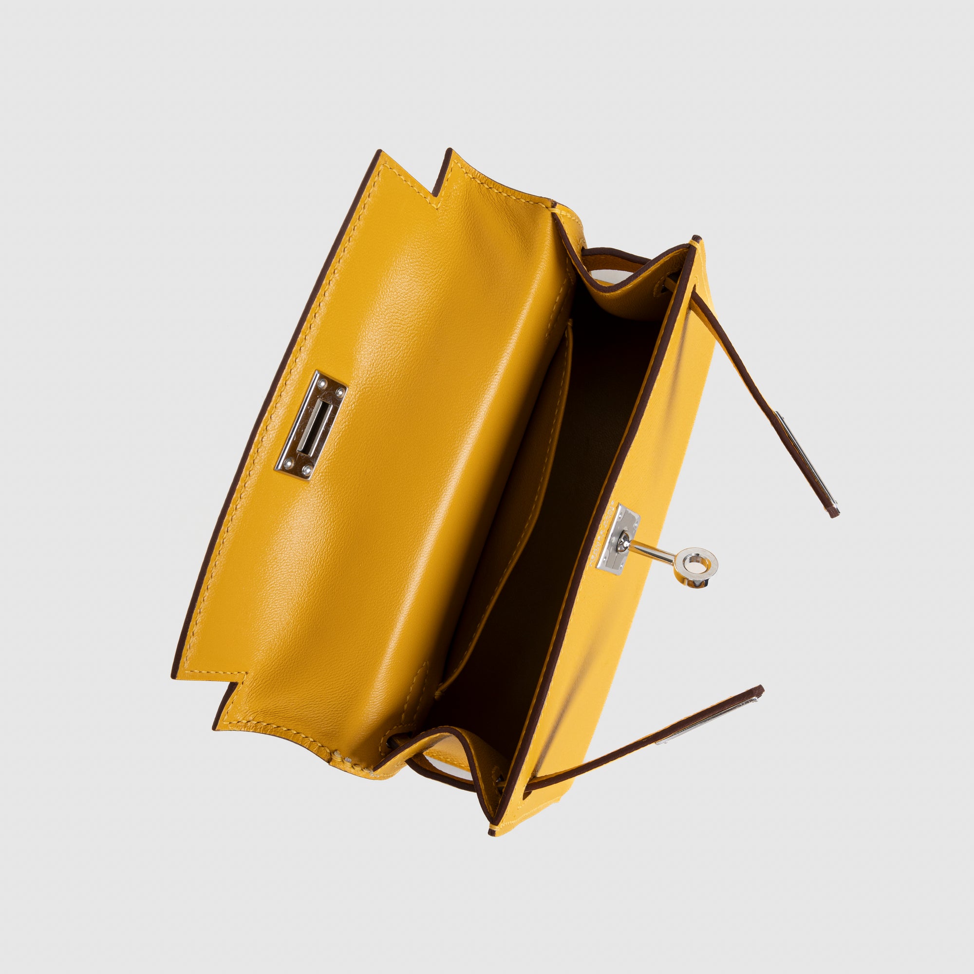 MINI KELLY II (20) EPSOM LEATHER JAUNE AMBRE WITH PALLADIUM HARDWARE (PHW)