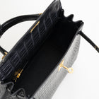 KELLY 25 MATTE POROSUS CROCODILE LEATHER NOIR (BLACK) WITH GOLD HARDWARE (GHW)