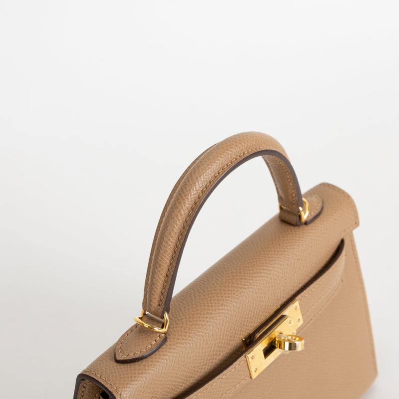 MINI KELLY II (20) EPSOM LEATHER CHAI WITH GOLD HARDWARE (GHW)