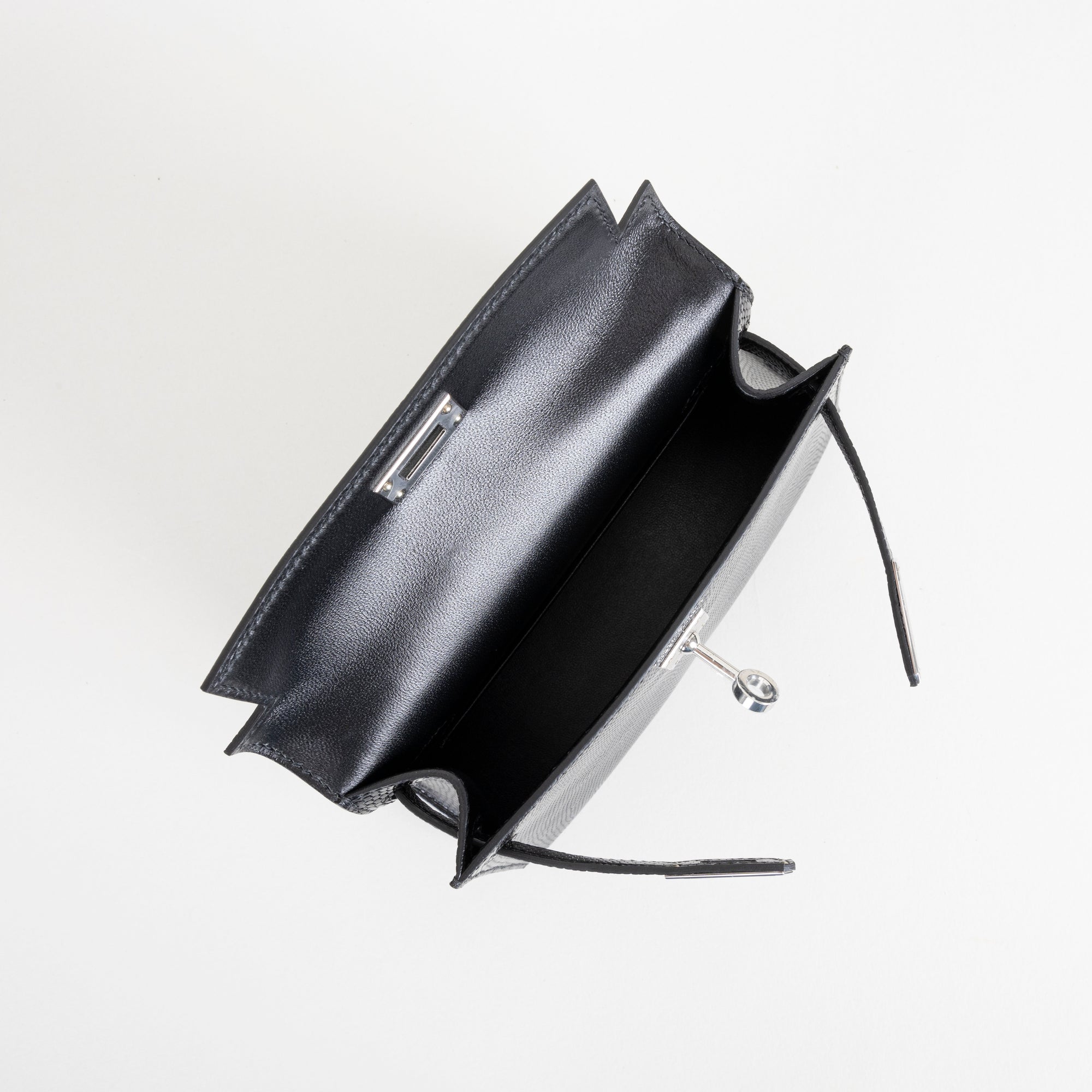 MINI KELLY II (20) LIZARD LEATHER NOIR (BLACK) WITH PALLADIUM HARDWARE (PHW)