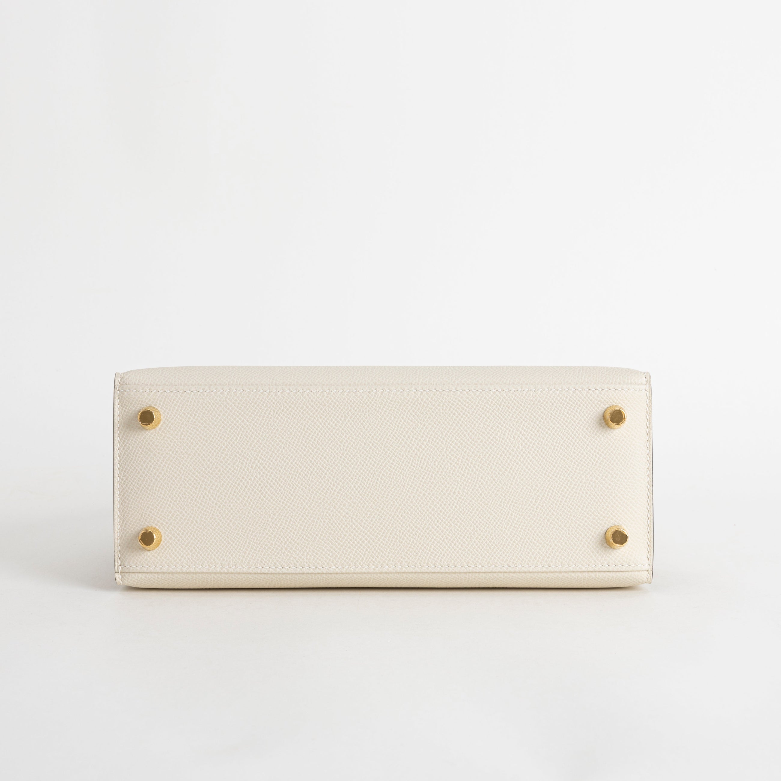 KELLY 25 EPSOM LEATHER HORSESHOE STAMP (HSS) BI-COLOR CRAIE & TRENCH WITH GOLD HARDWARE (GHW)