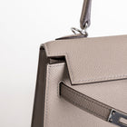 KELLY 25 EPSOM LEATHER GRIS ASPHALTE WITH PALLADIUM HARDWARE (PHW)
