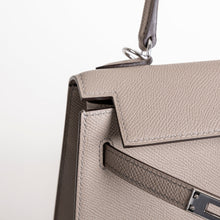 KELLY 25 EPSOM LEATHER GRIS ASPHALTE WITH PALLADIUM HARDWARE (PHW)