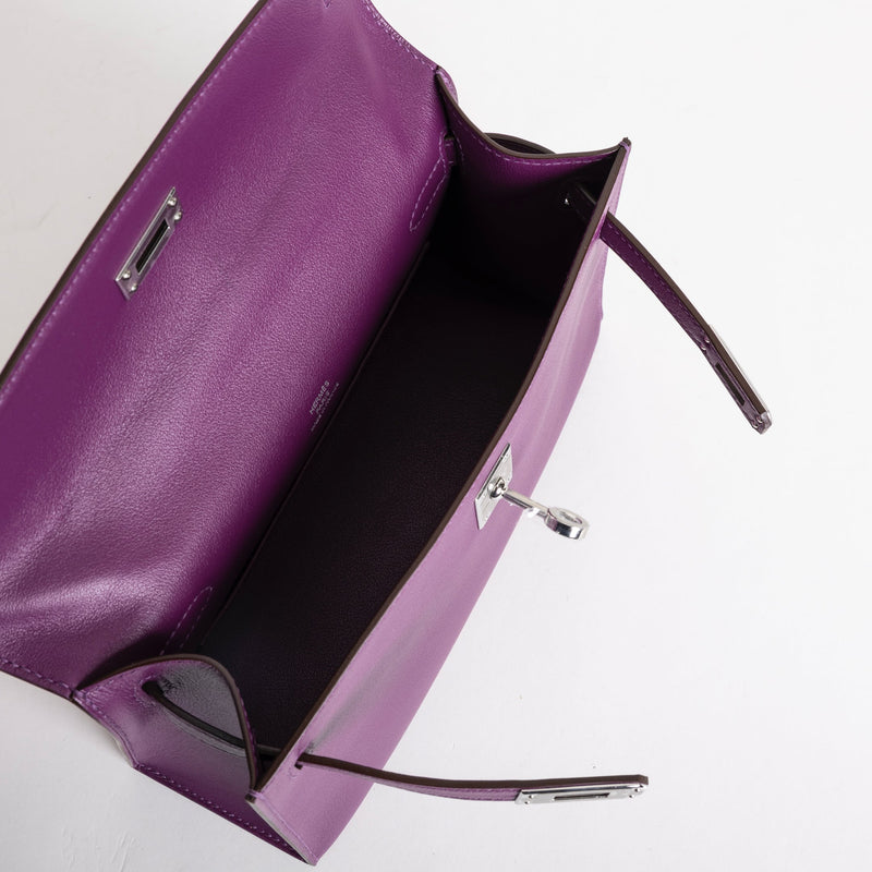 KELLY POCHETTE SWIFT LEATHER ANEMONE WITH PALLADIUM HARDWARE (PHW)