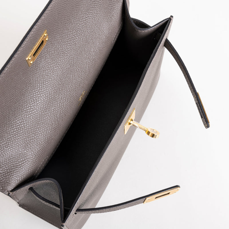 KELLY POCHETTE EPSOM LEATHER ETAIN WITH GOLD HARDWARE (GHW)