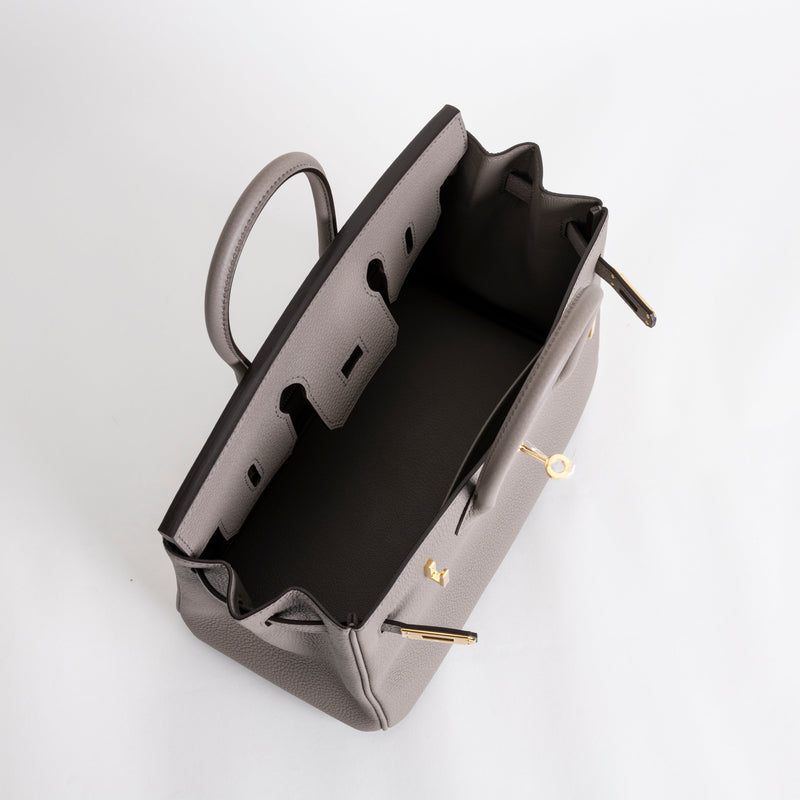 BIRKIN 25 TOGO LEATHER GRIS ASPHALTE WITH GOLD HARDWARE (GHW)