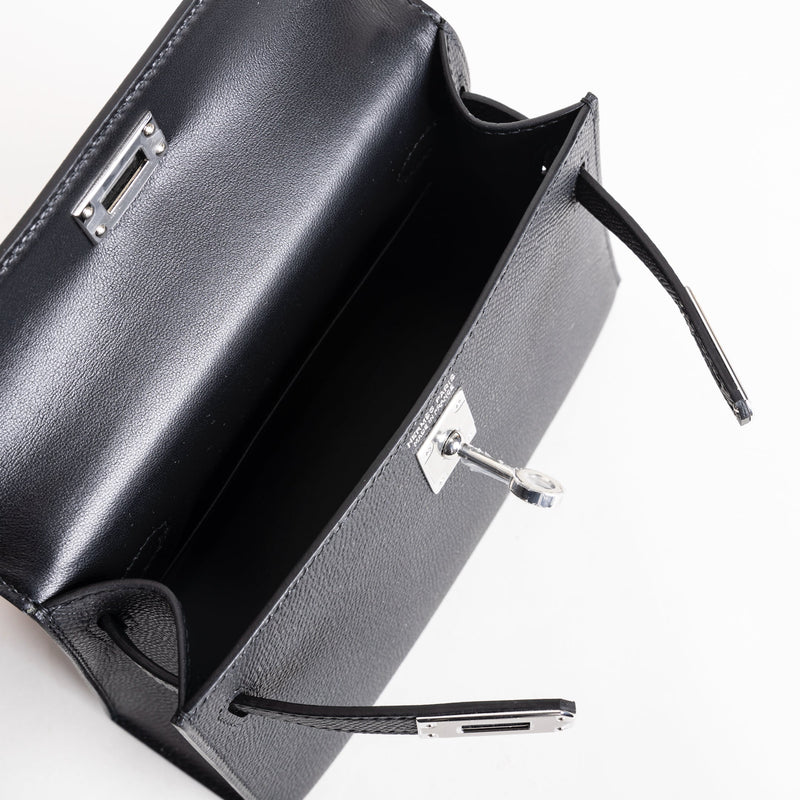MINI KELLY II (20) EPSOM LEATHER NOIR (BLACK) WITH PALLADIUM HARDWARE (PHW)