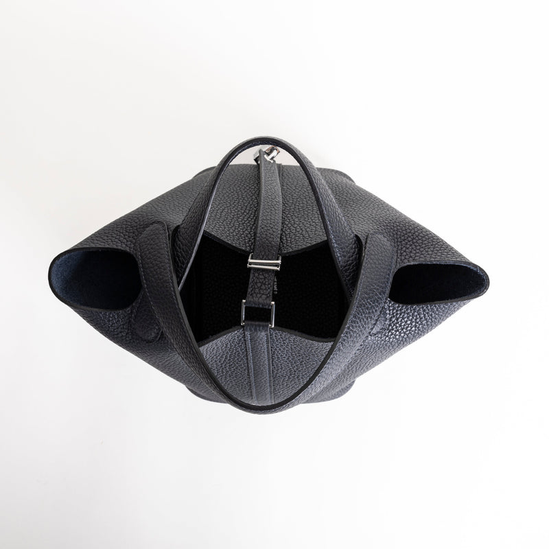 PICOTIN 18 LOCK CLEMENCE LEATHER BLEU NUIT WITH PALLADIUM HARDWARE (PHW)