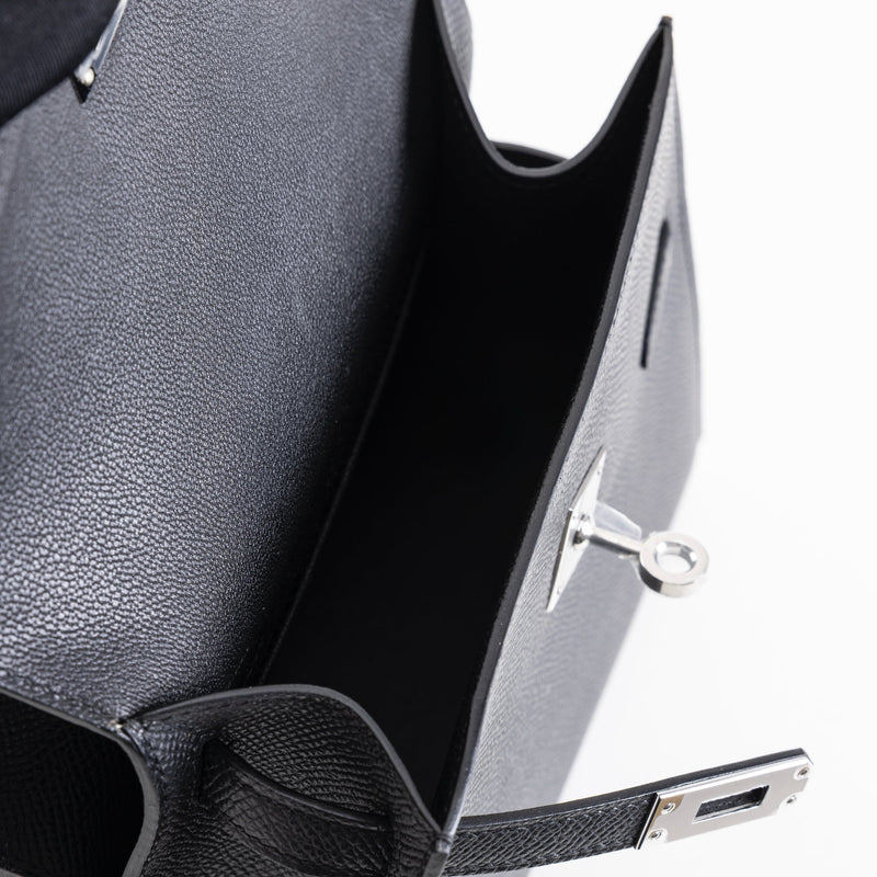 KELLY DESORDRE EPSOM LEATHER NOIR (BLACK) WITH PALLADIUM HARDWARE (PHW)