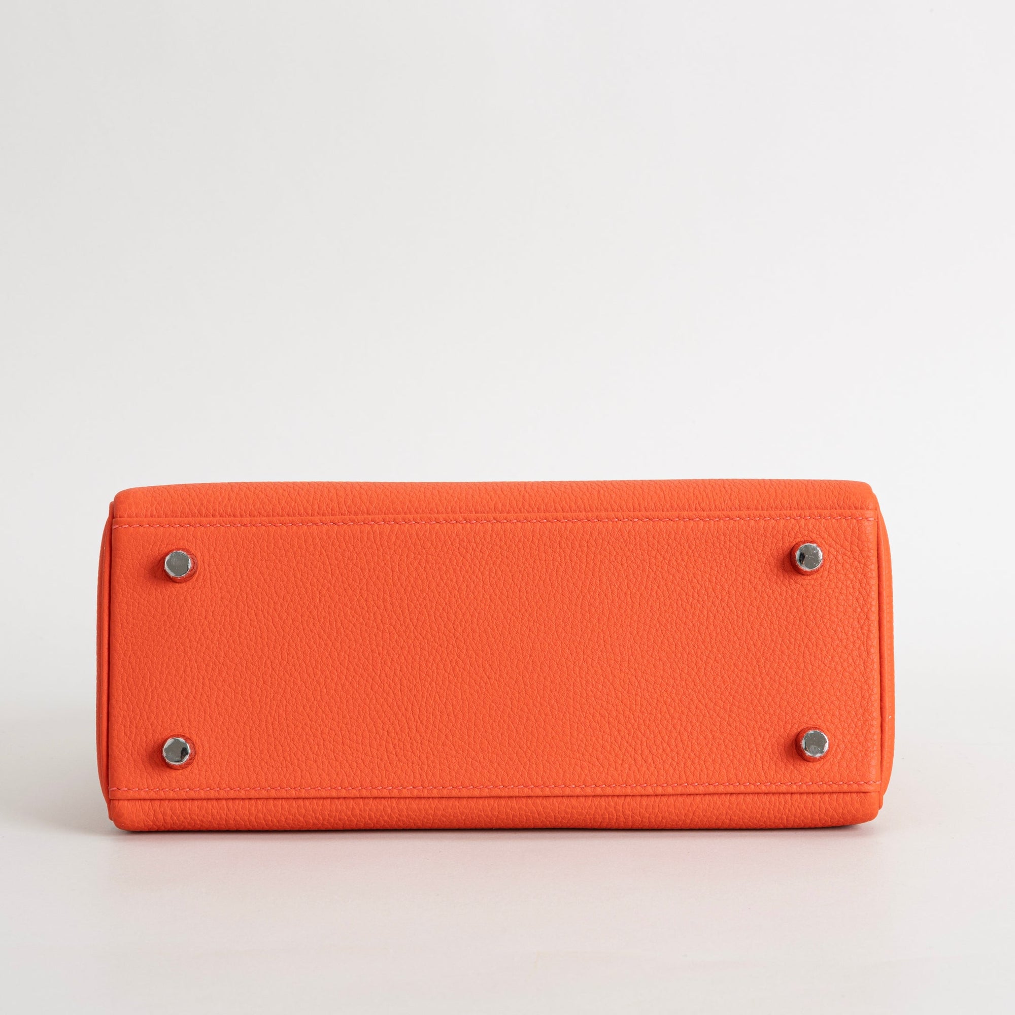 KELLY 25 TOGO LEATHER FEU ORANGE WITH PALLADIUM HARDWARE (PHW)
