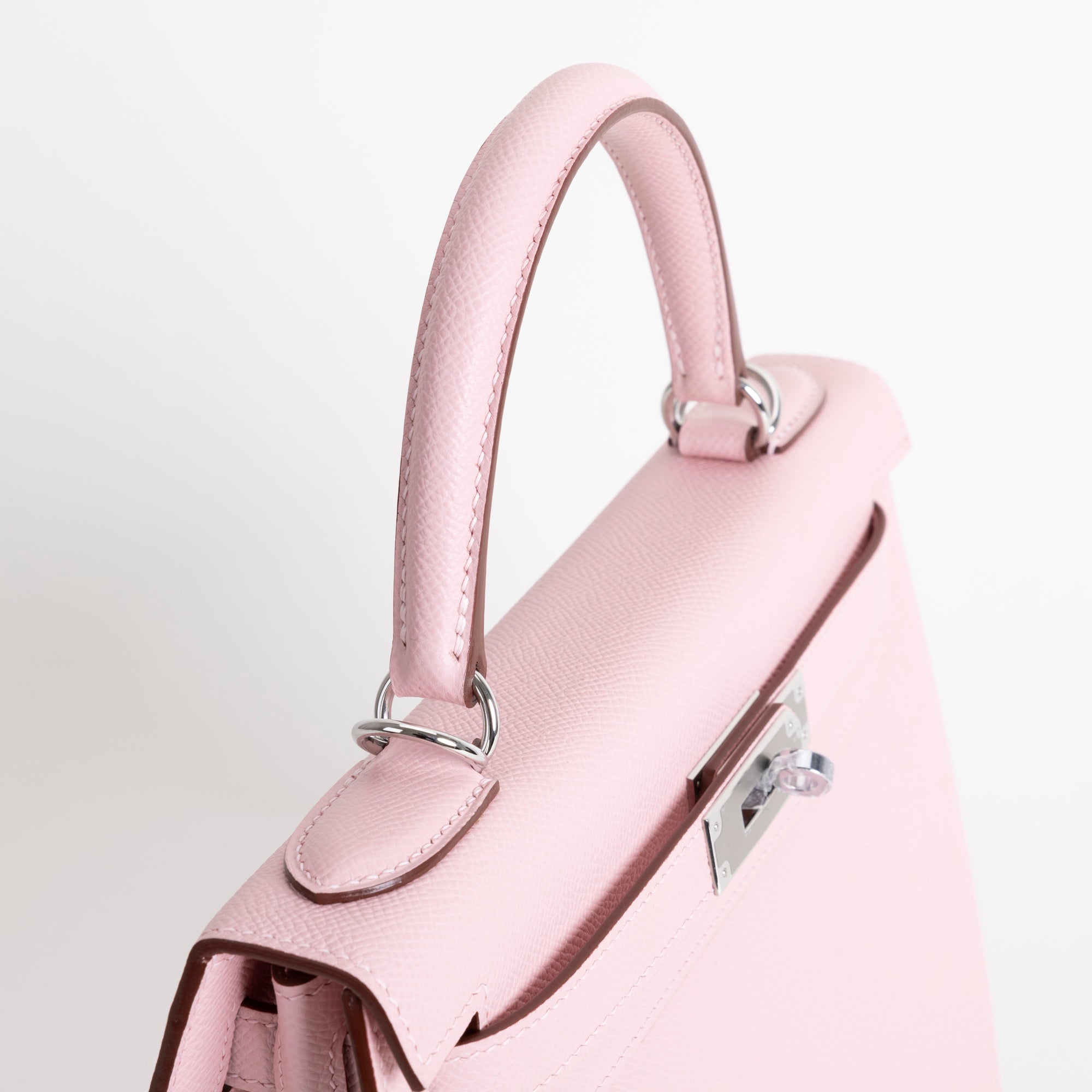 KELLY 28 EPSOM LEATHER ROSE SAKURA WITH PALLADIUM HARDWARE (PHW)