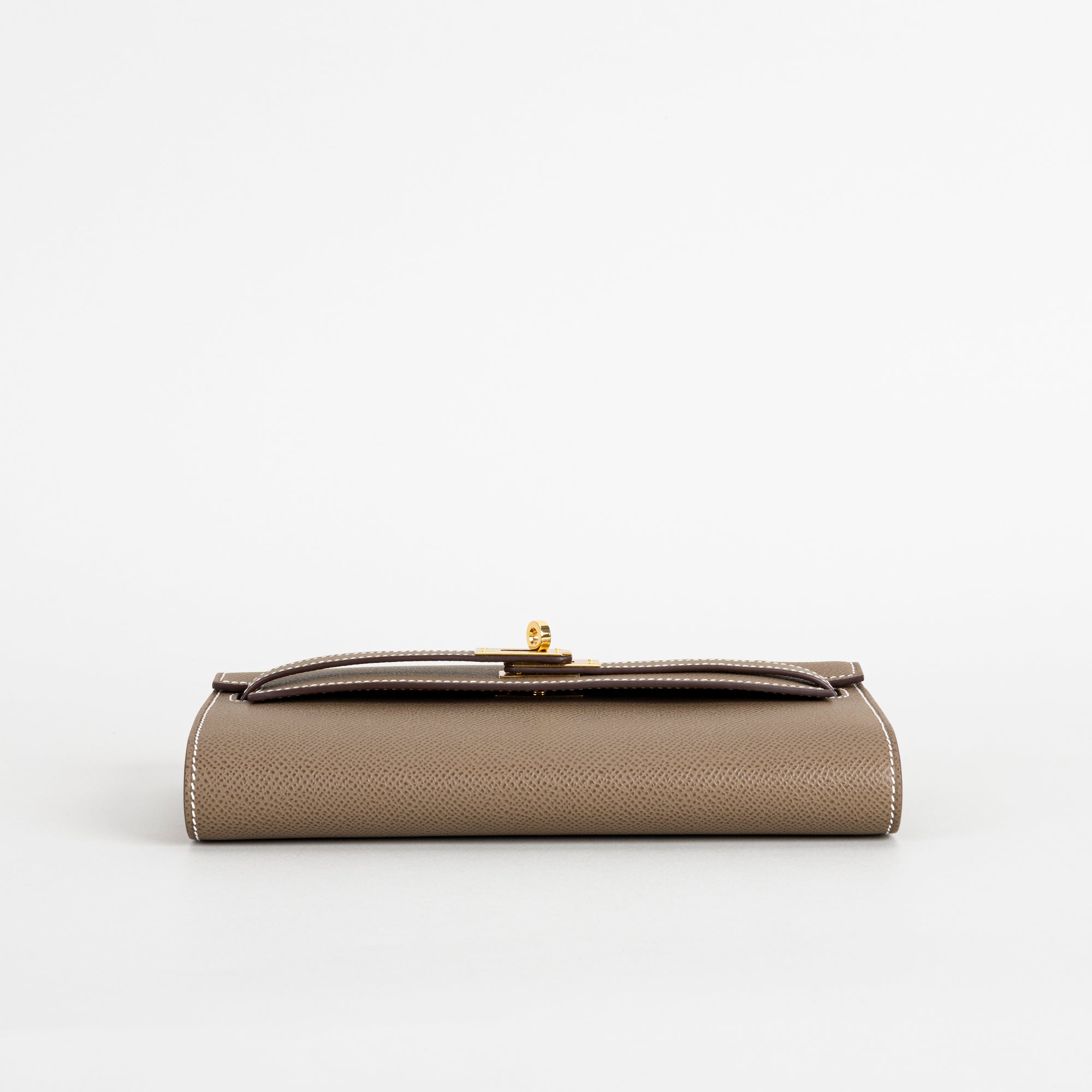 KELLY TO GO EPSOM LEATHER ETOUPE WITH GOLD HARDWARE (GHW)