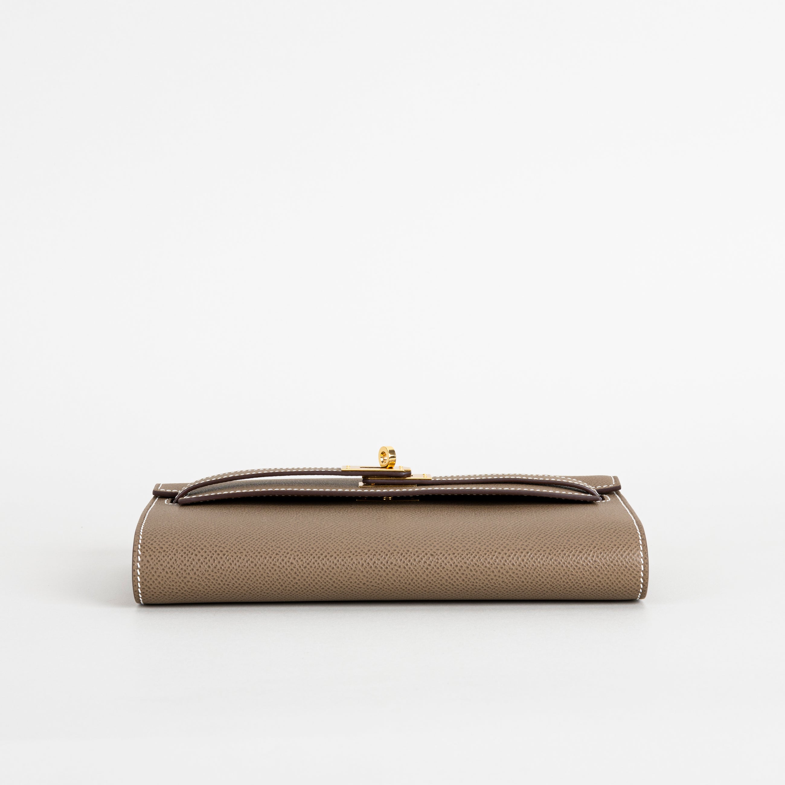 KELLY TO GO EPSOM LEATHER ETOUPE WITH GOLD HARDWARE (GHW)