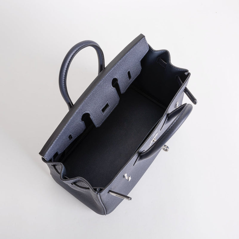 BIRKIN 25 TOGO LEATHER BLEU NUIT WITH PALLADIUM HARDWARE (PHW)