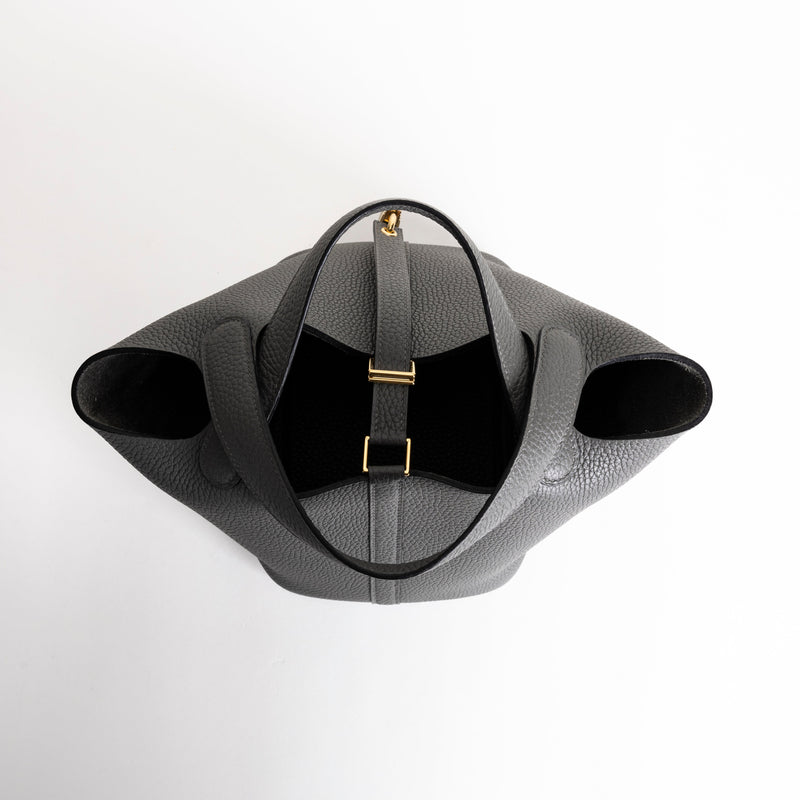 PICOTIN 18 LOCK CLEMENCE LEATHER GRIS MEYER WITH GOLD HARDWARE (GHW)