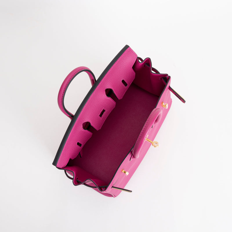 BIRKIN 25 TOGO LEATHER ROSE FUCHSIA WITH GOLD HARDWARE (GHW)