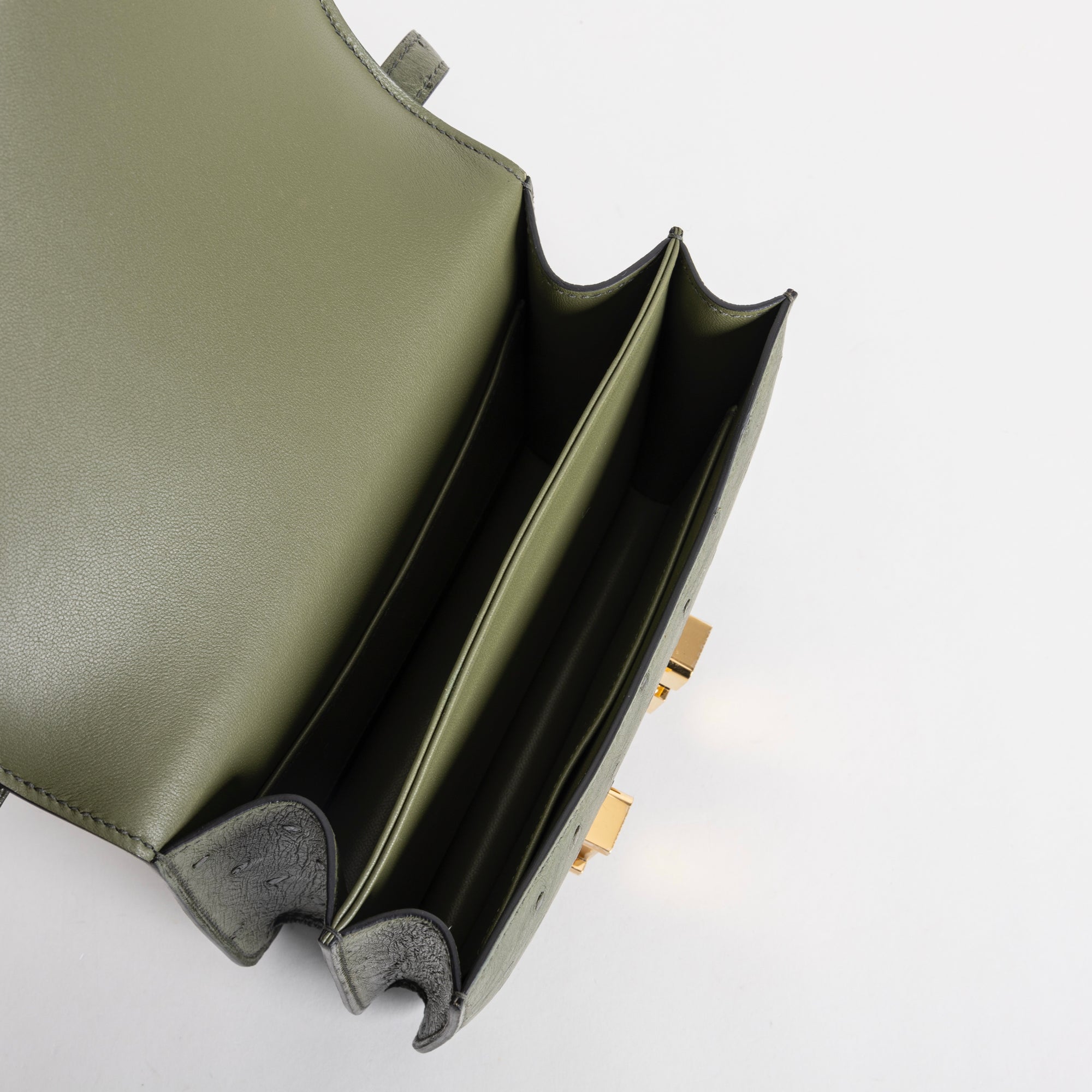 CONSTANCE 18 (MINI) OSTRICH LEATHER VERT CYPRES WITH GOLD HARDWARE (GHW)