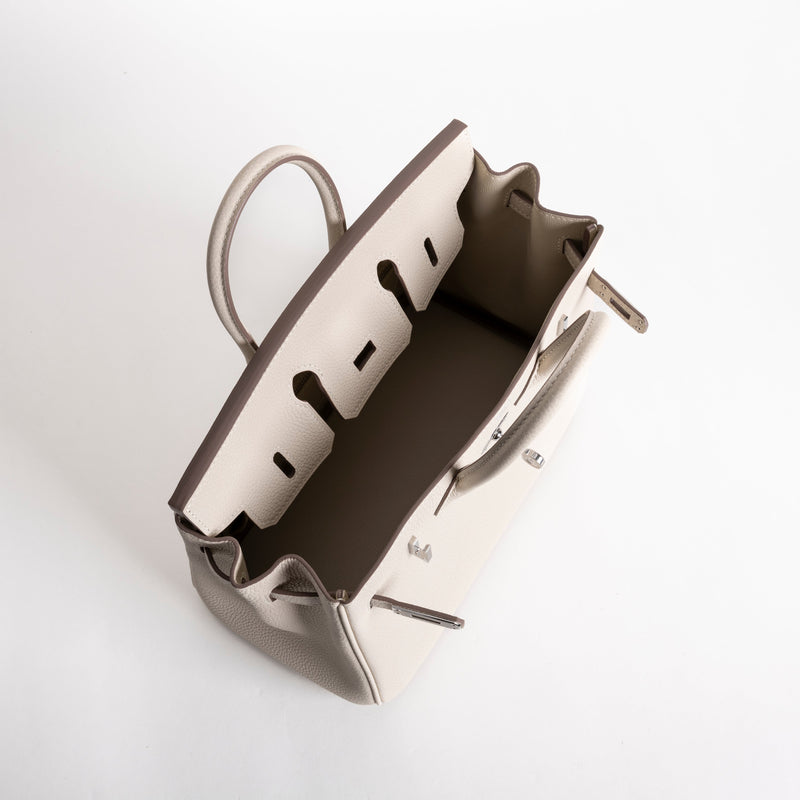 BIRKIN 25 TOGO LEATHER CRAIE WITH PALLADIUM HARDWARE (PHW)