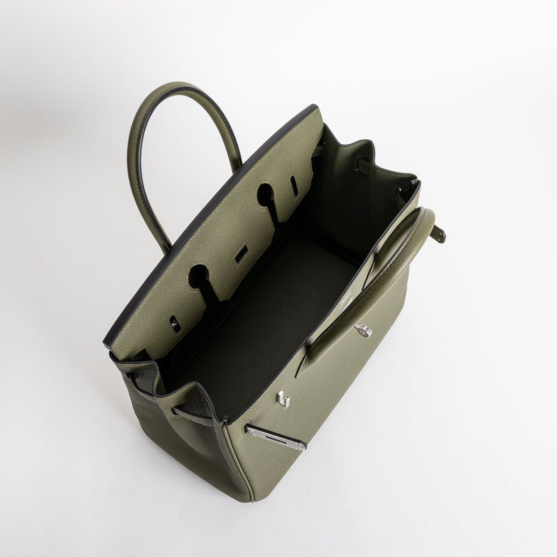 BIRKIN 30 TOGO LEATHER VERT OLIVE WITH PALLADIUM HARDWARE (PHW)