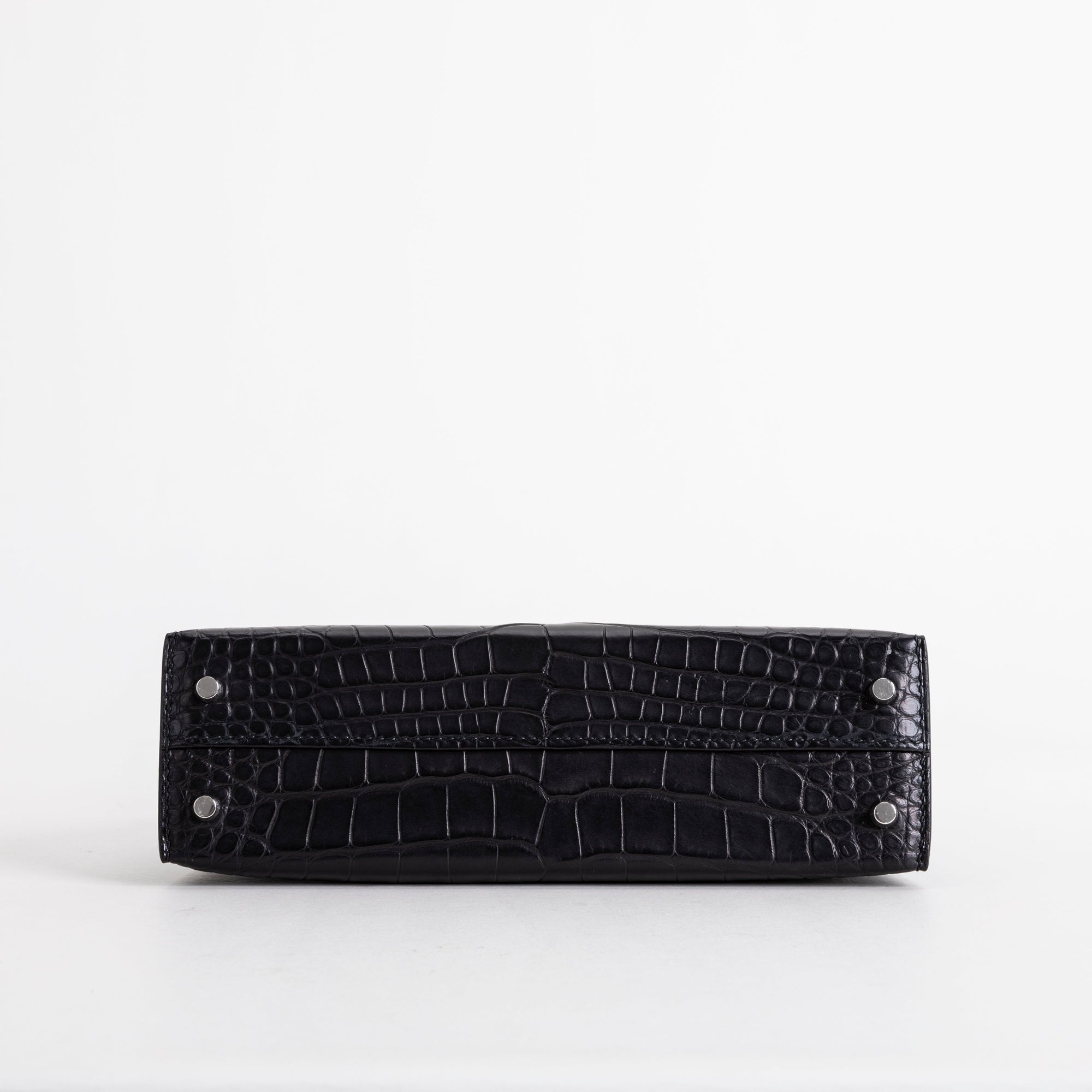 MINI KELLY II (20) MATTE MISSISSIPPIENSIS ALLIGATOR LEATHER NOIR (BLACK) WITH PALLADIUM HARDWARE (PHW)