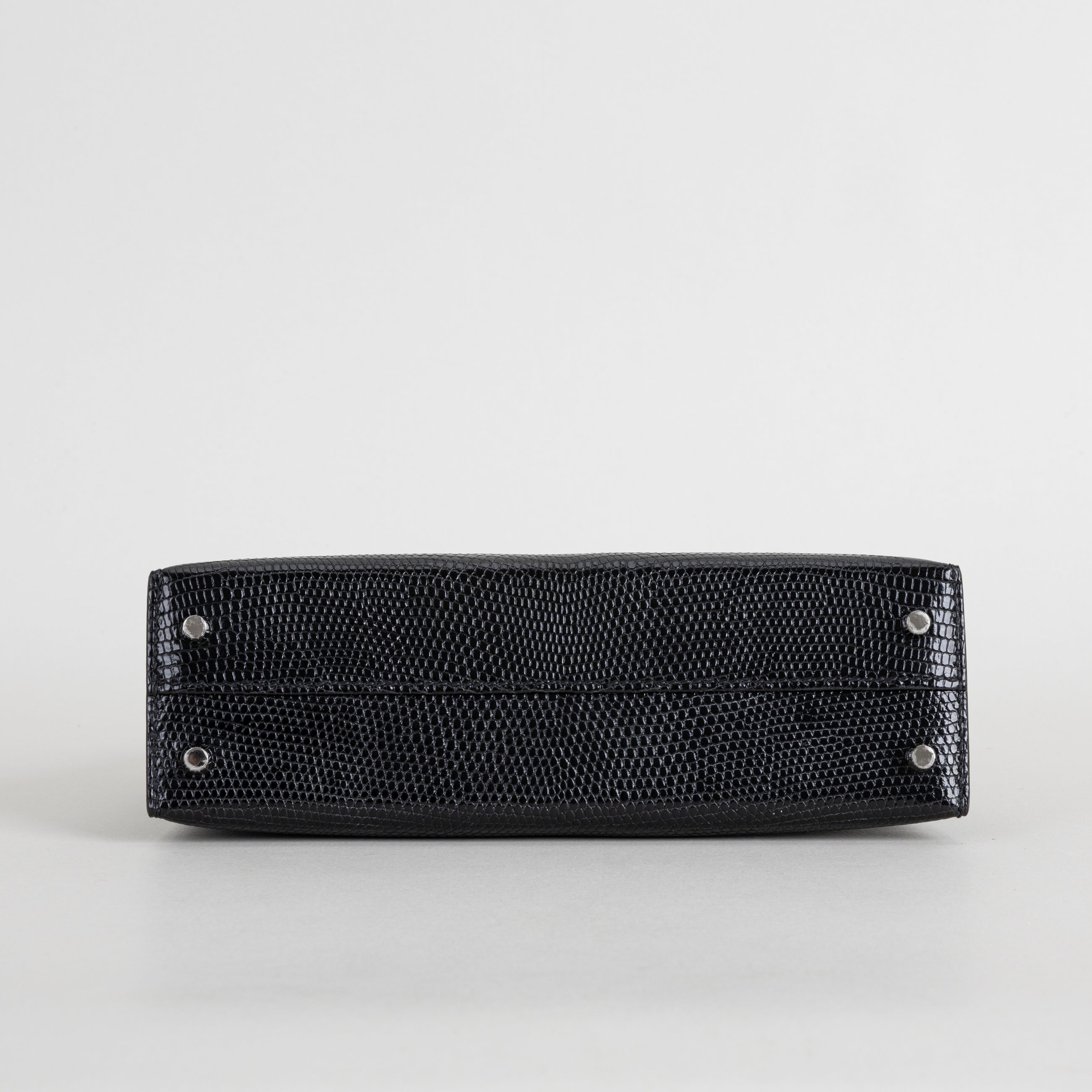 MINI KELLY II (20) LIZARD LEATHER NOIR (BLACK) WITH PALLADIUM HARDWARE (PHW)