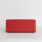 KELLY 28 EPSOM LEATHER ROUGE CASAQUE WITH GOLD HARDWARE (GHW)