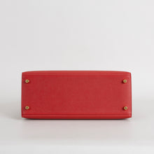 KELLY 28 EPSOM LEATHER ROUGE CASAQUE WITH GOLD HARDWARE (GHW)