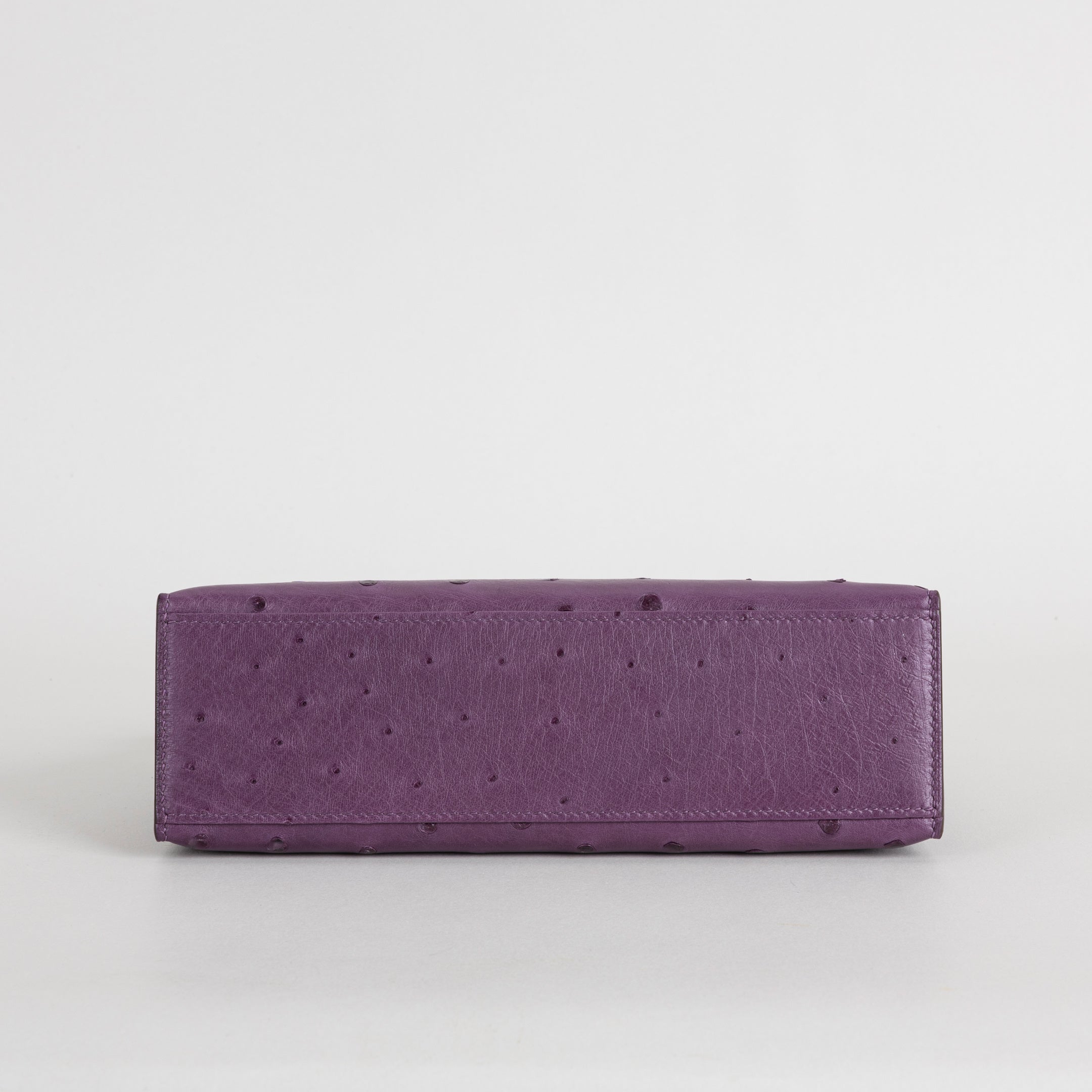 KELLY POCHETTE OSTRICH LEATHER ANEMONE WITH ROSE GOLD HARDWARE (RGHW)