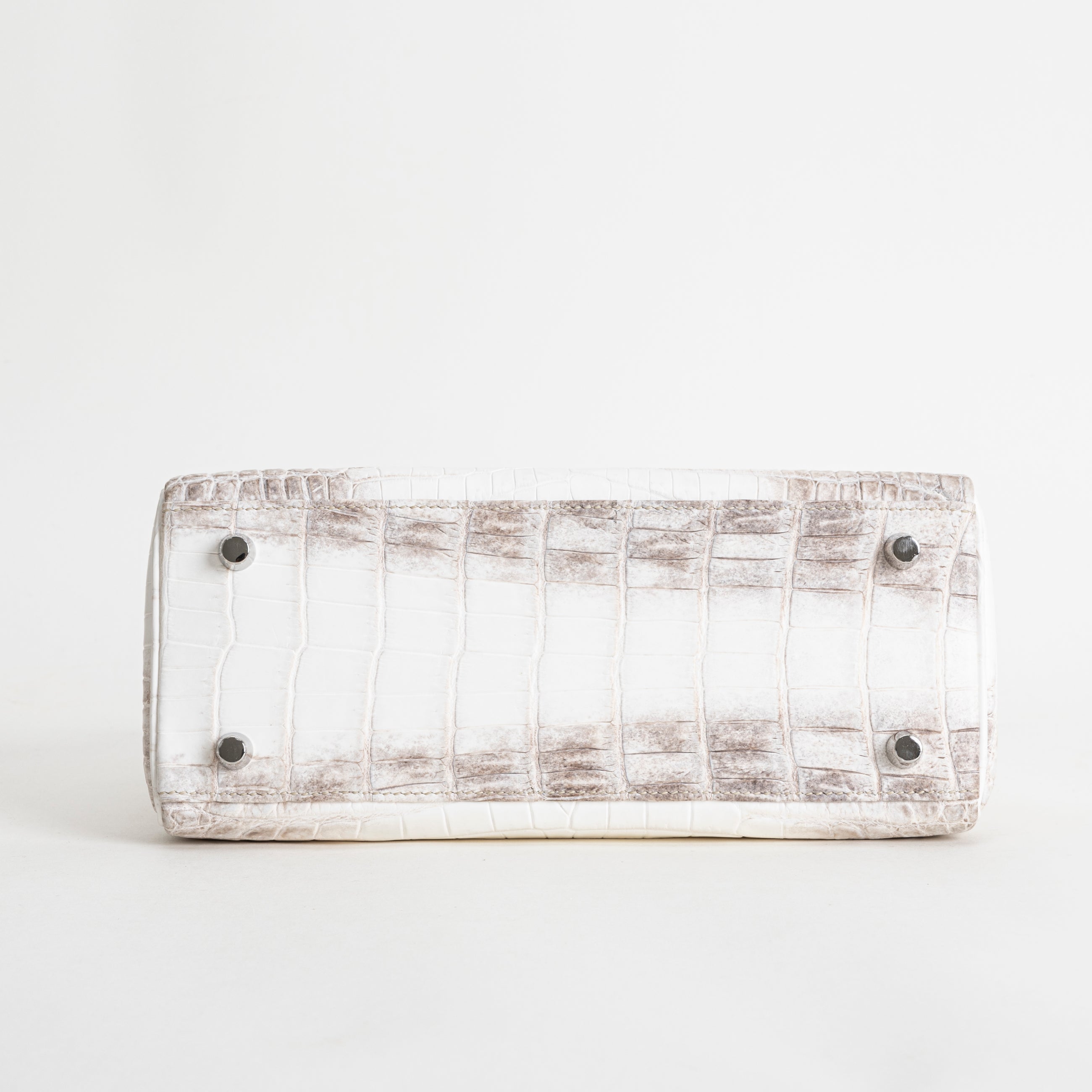 KELLY 25 NILOTICUS CROCODILE (MATTE) LEATHER HIMALAYA WITH PALLADIUM HARDWARE (PHW)