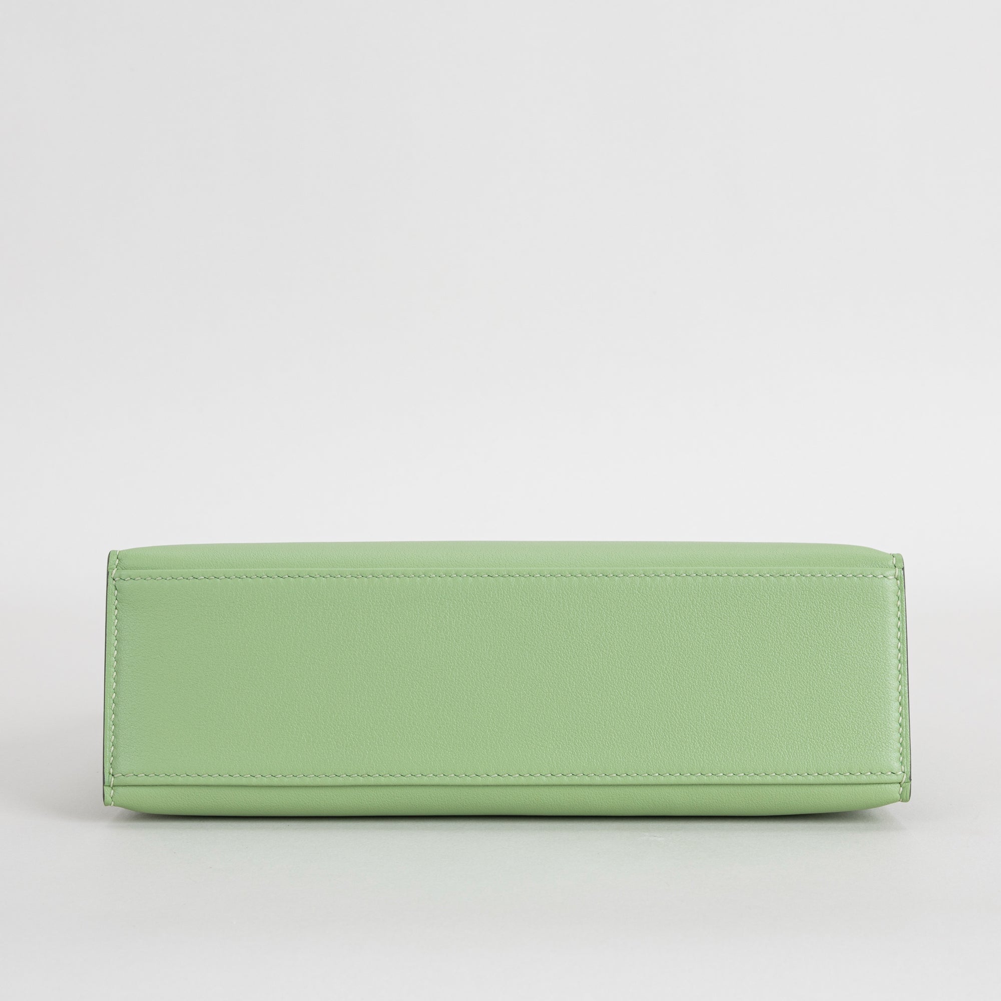 KELLY POCHETTE SWIFT LEATHER VERT CRIQUET WITH PALLADIUM HARDWARE (PHW)