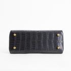 KELLY 25 MATTE POROSUS CROCODILE LEATHER NOIR (BLACK) WITH GOLD HARDWARE (GHW)