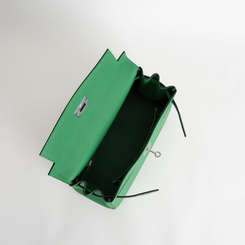 KELLY 28 TOGO LEATHER BAMBOO (GREEN) WITH PALLADIUM HARDWARE (PHW)