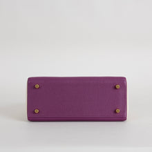 KELLY 25 TOGO LEATHER HORSESHOE STAMP (HSS) BI-COLOR ANEMONE & CRAIE WITH GOLD HARDWARE (GHW)