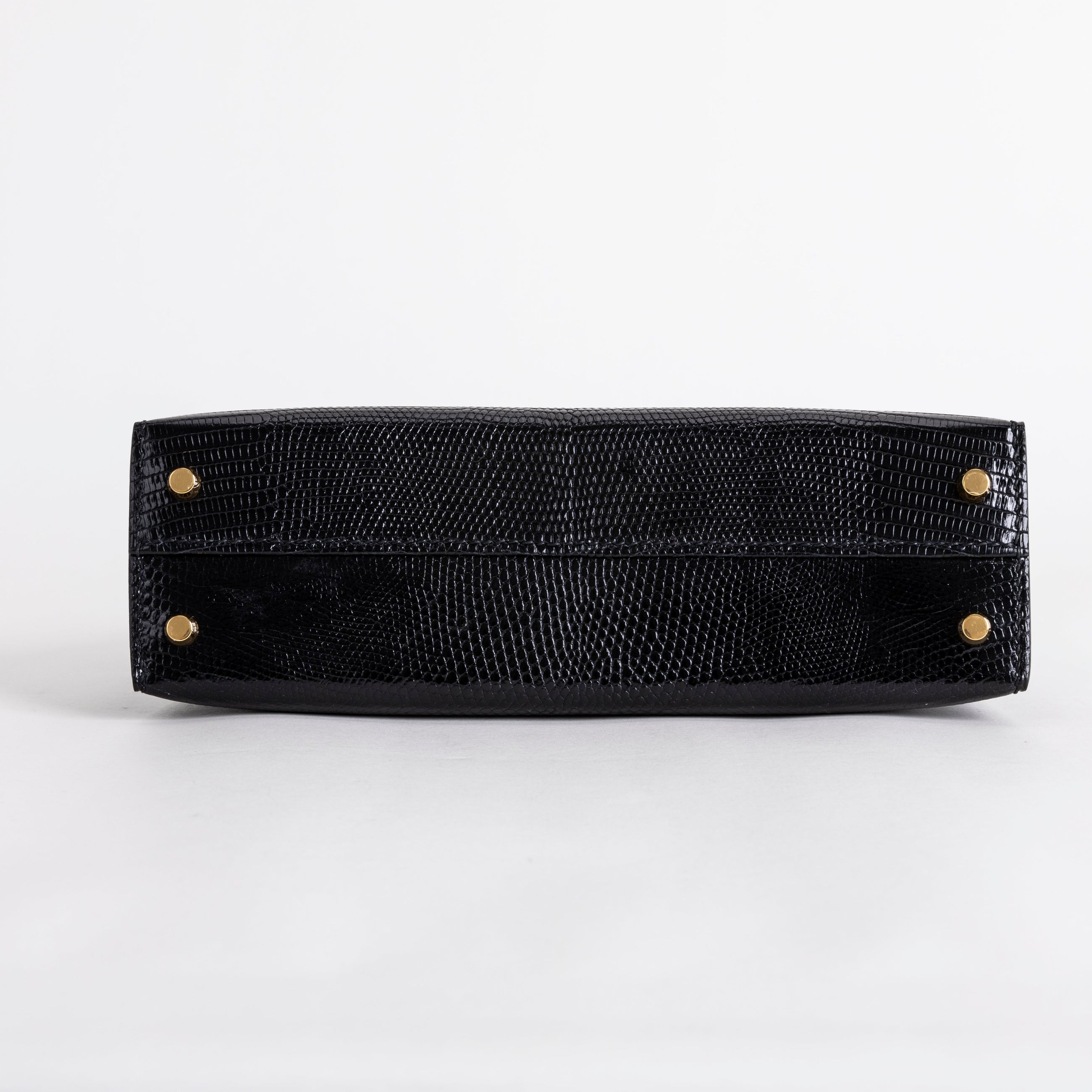 MINI KELLY II (20) LIZARD LEATHER NOIR (BLACK) WITH GOLD HARDWARE (GHW)