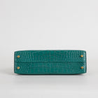 MINI KELLY II (20) MATTE MISSISSIPPIENSIS ALLIGATOR LEATHER MALACHITE WITH GOLD HARDWARE (GHW)