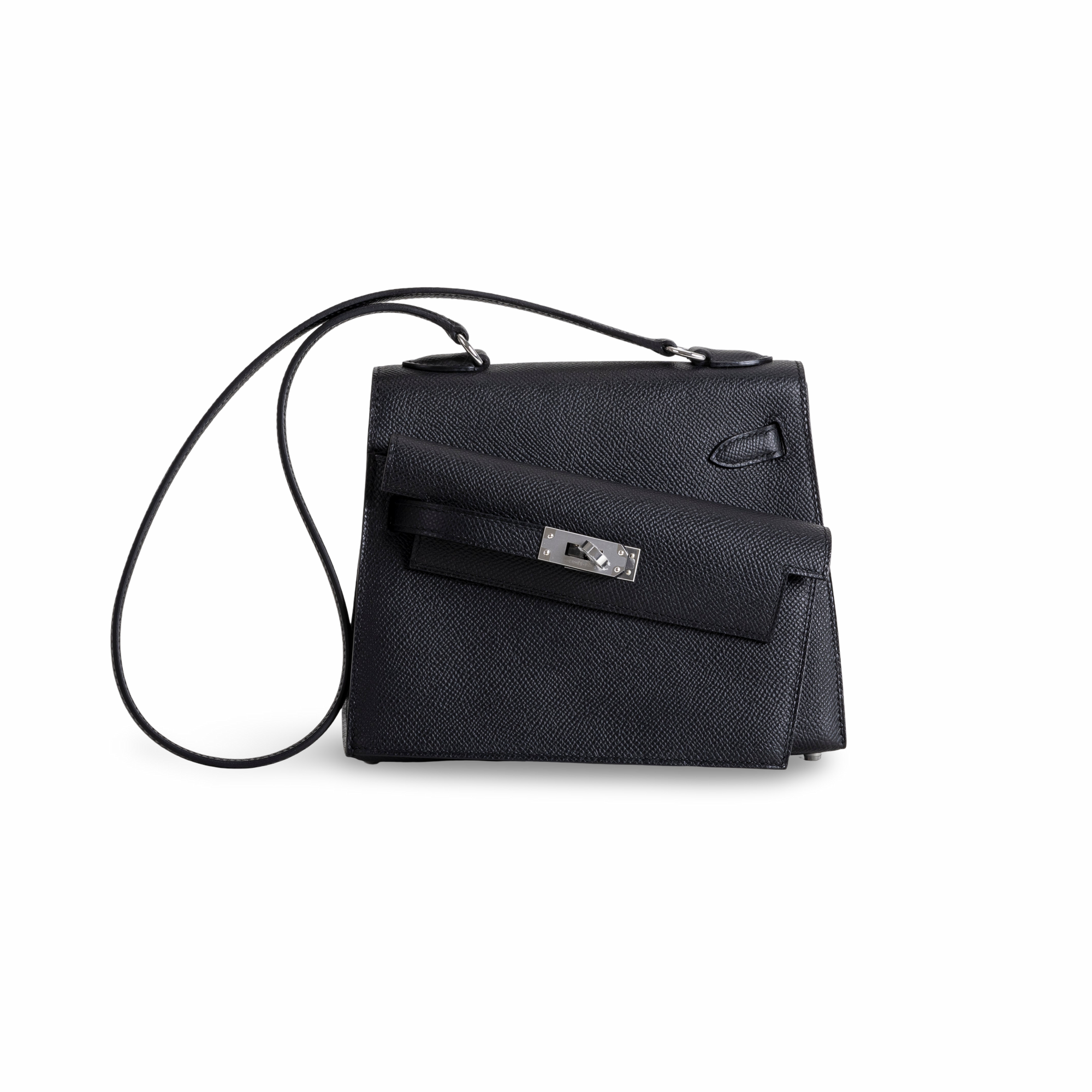 KELLY DESORDRE EPSOM LEATHER NOIR (BLACK) WITH PALLADIUM HARDWARE (PHW)